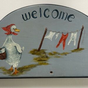 Hand-Painted Mother Goose Sign
